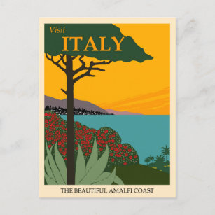 Besuch Italien, die schöne Amalfi Küste Reisen Postkarte