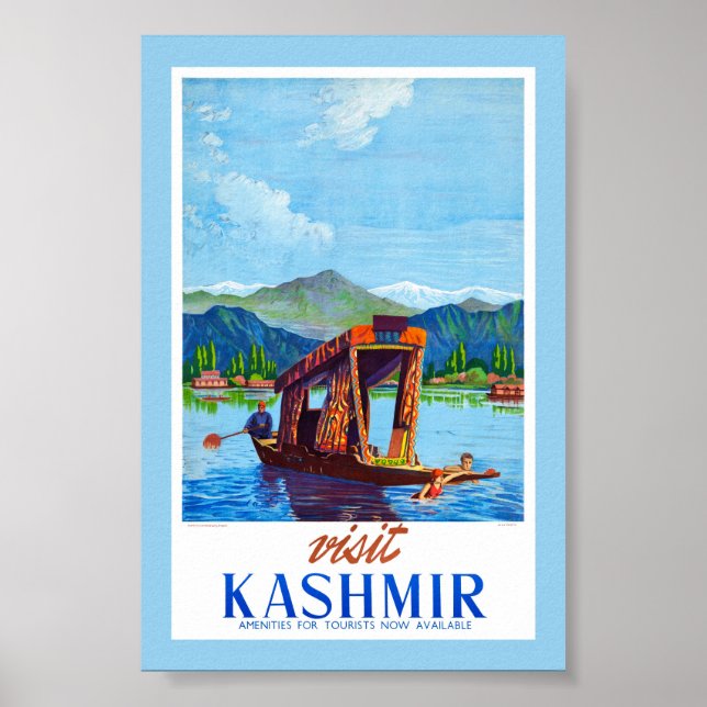 Besuch Kashmir Vintage Poster Restauriert (Vorne)
