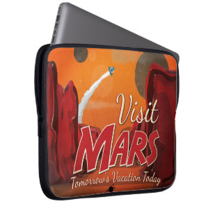 Besuch Mars Vintage Poster Laptopschutzhülle