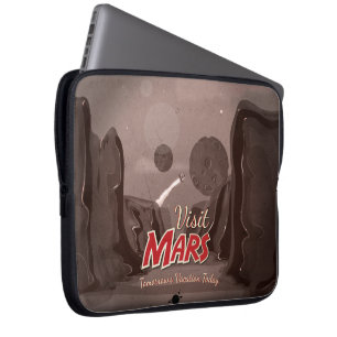 Besuch Mars Vintage Poster Laptopschutzhülle