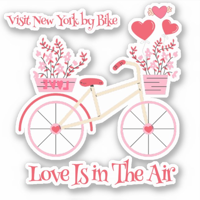 Besuch New York mit dem Fahrrad Liebe ist in der L Aufkleber (Vorderseite)