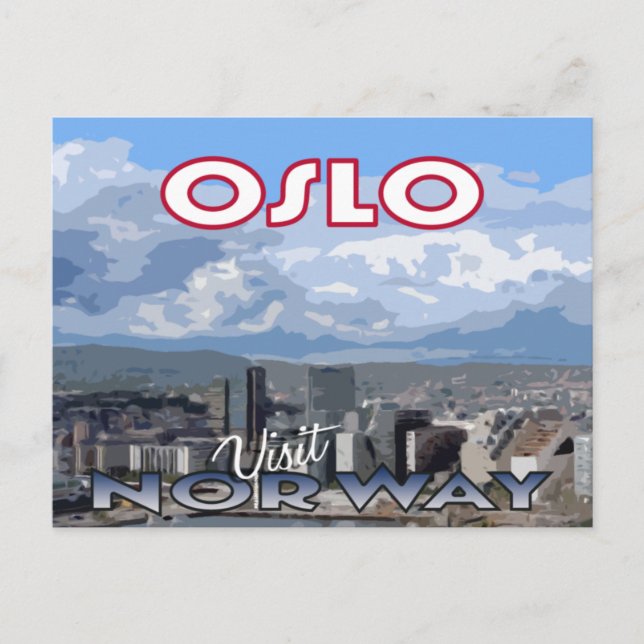Besuch... Oslo, Norwegen - Postkarte (Vorderseite)