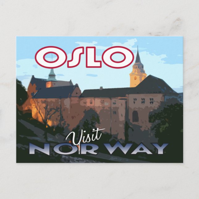 Besuch... Oslo, Norwegen - Postkarte (Vorderseite)