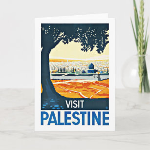Besuch Palästina Vintage Reise Feiertagskarte
