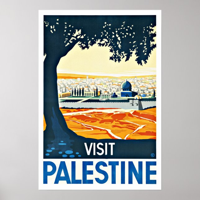 Besuch Palästina Vintage Reise Poster (Vorne)
