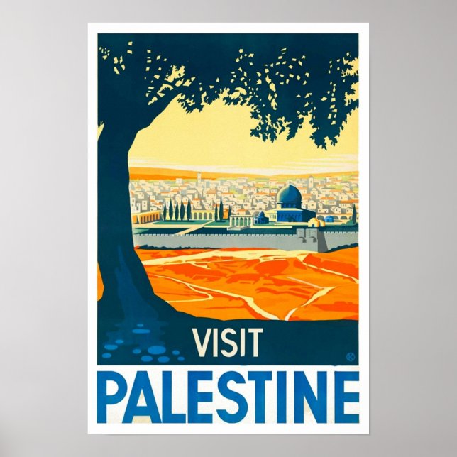 Besuch Palästina Vintage Reise Poster (Vorne)
