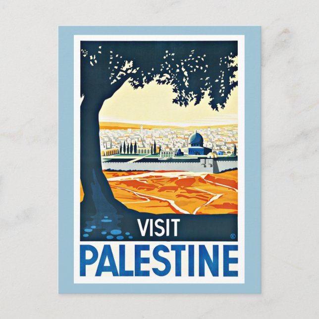 Besuch Palästina Vintage Reise Postkarte (Vorderseite)