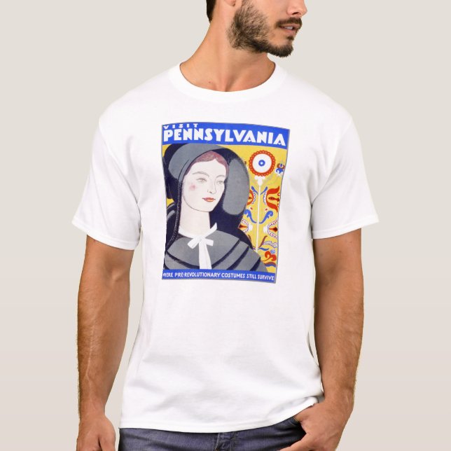 Besuch Pennsylvania - Vintage Poster T-Shirt (Vorderseite)