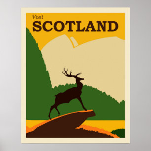 Besuch Scotland Vintage Travel Poster