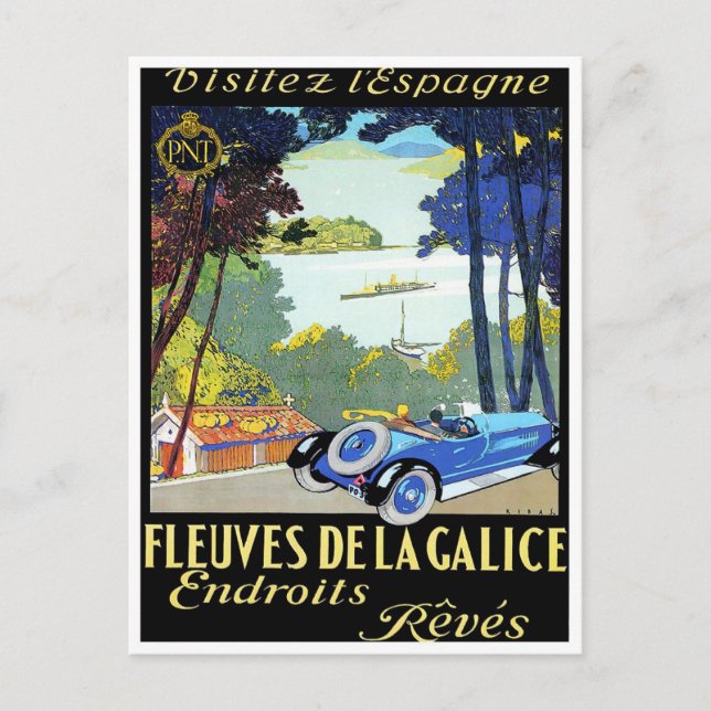 Besuch Spanien Vintage Reise Postkarte (Vorderseite)