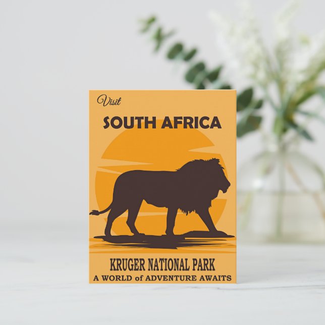 Besuch Südafrika, Krüger Nationalpark, Postkarte (Stehend Vorderseite)