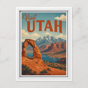 Besuche Utah Reise Vintage Postkarte