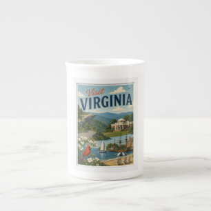 Besuche Virginia Travel Vintage Prozellantasse