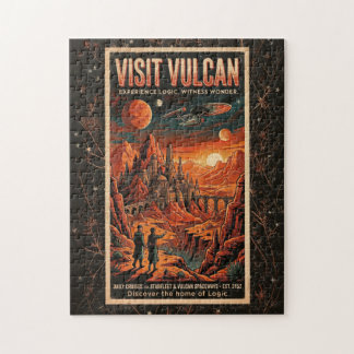 Besuche Vulcan - Retro Galaktisches Reiseplakat