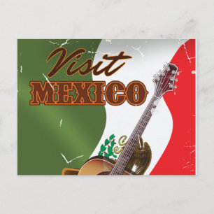 Besuchen Mexiko Vintage Reiseplakat Postkarte