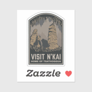 Besuchen N'kai Reiseplakat Lovecraft Tsathoggua Aufkleber