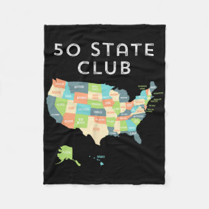 Besuchen Sie alle 50 Staaten Shirt Fleecedecke