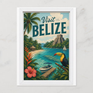 Besuchen Sie Belize Travel Vintage Postkarte