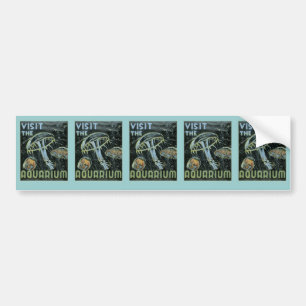 Besuchen Sie das Aquarium - WPA-Plakat - Autoaufkleber