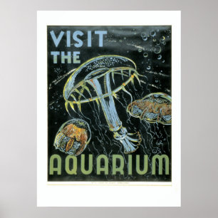 Besuchen Sie das Aquarium - WPA-Plakat - Poster
