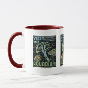 Besuchen Sie das Aquarium - WPA-Plakat - Tasse