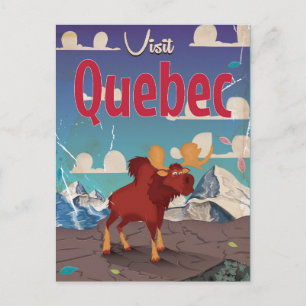 Besuchen Sie das Quebec Vintage-Cartoon-Reiseposte Postkarte