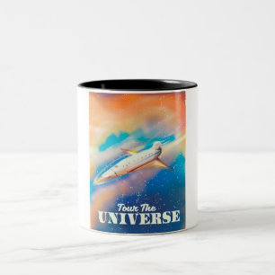 Besuchen Sie das Raumschiff Universe Zweifarbige Tasse