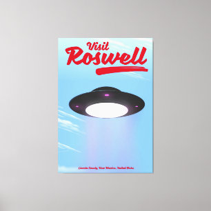 Besuchen Sie das Roswell UFO Vintage Poster Farbe Leinwanddruck