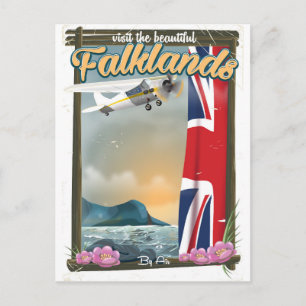 Besuchen Sie das schöne Falkland-Reiseplakat Postkarte