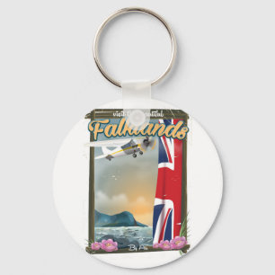 Besuchen Sie das schöne Falklands Reiseplakat Schlüsselanhänger