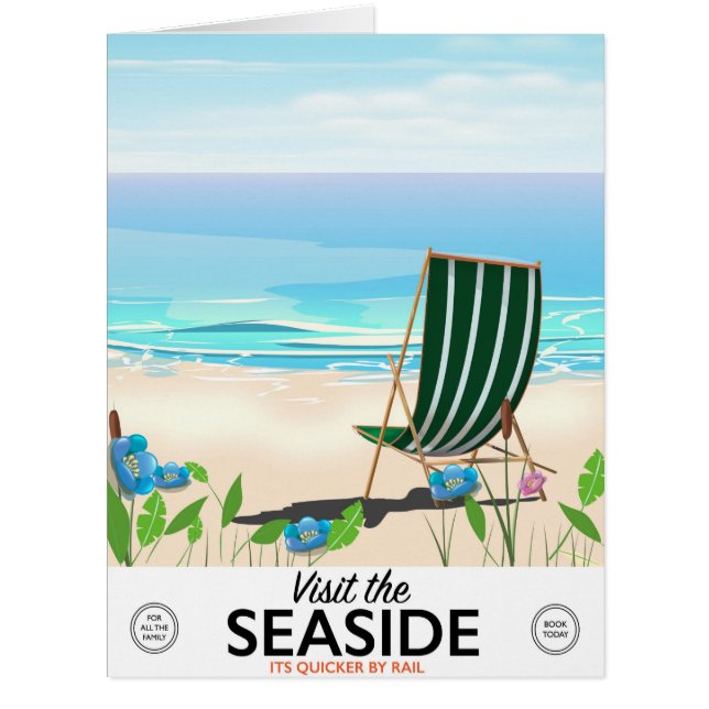 Besuchen Sie das Seaside Vintage Reiseplakat (Vorderseite)
