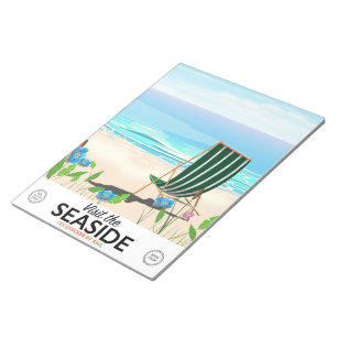 Besuchen Sie das Seaside Vintage-Reiseposter Notizblock