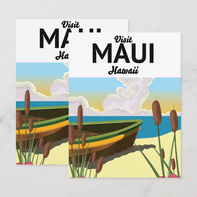 Besuchen Sie das Tourismusposter Maui Hawaii (Vorne/Hinten)