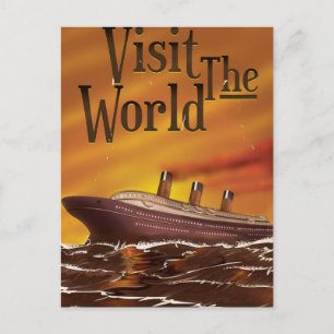 Besuchen Sie das Vintage Kreuzfahrtschiff der Welt Postkarte