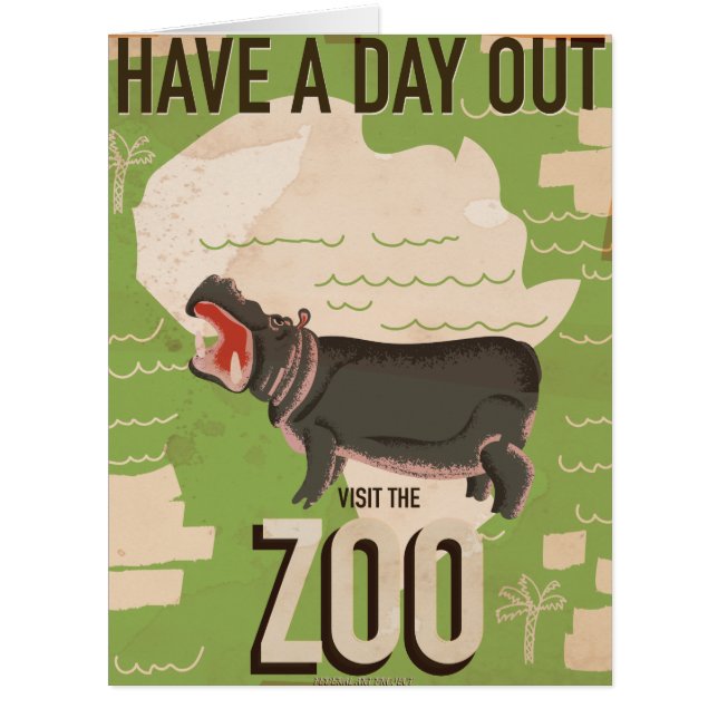 Besuchen Sie das Zoo Vintage Travel Poster. (Vorderseite)