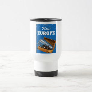 Besuchen Sie den Vintage-Urlaubsdruck Europas. Reisebecher