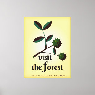 Besuchen Sie den Wald USA Vintage Poster. Leinwanddruck
