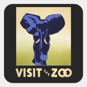 Besuchen Sie den Zoo Quadratischer Aufkleber