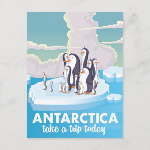 Besuchen Sie die Antarktis Vintage-Reiseposter Postkarte