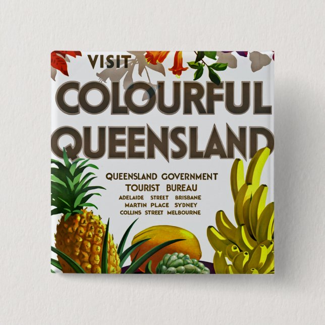 Besuchen Sie die farbenfrohe Queensland Button (Vorderseite)