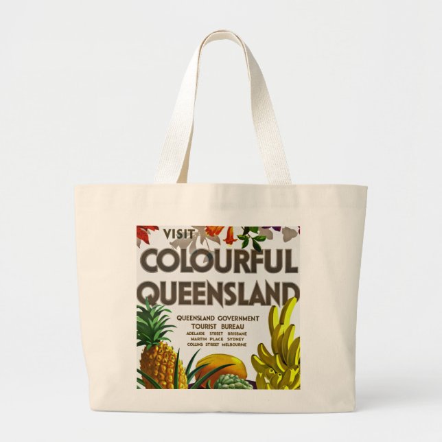 Besuchen Sie die farbenfrohe Queensland Jumbo Stoffbeutel (Vorne)