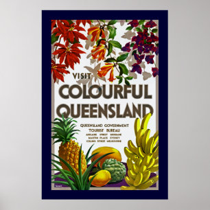 Besuchen Sie die farbenfrohe Queensland Poster