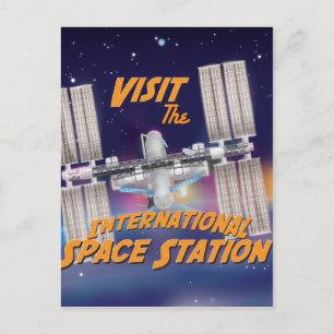 Besuchen Sie die Internationale Raumstation Postkarte