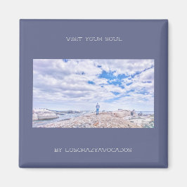 Besuchen Sie Ihr Soul Ocean Sea View Man Abbildung Magnet