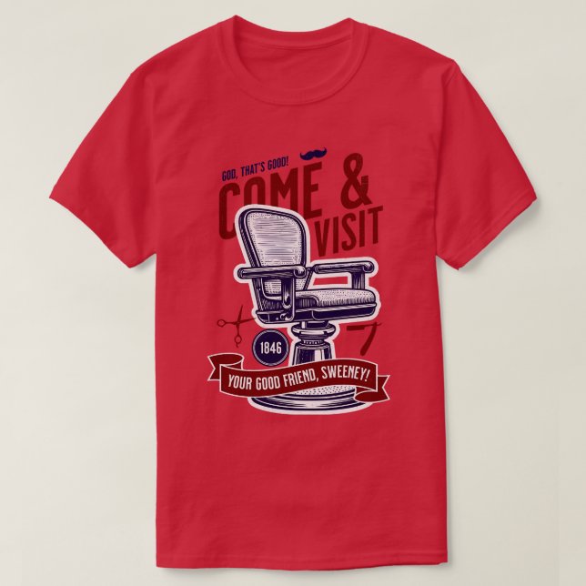 Besuchen Sie Ihren guten Freund Sweeney Todd T-Shirt (Design vorne)