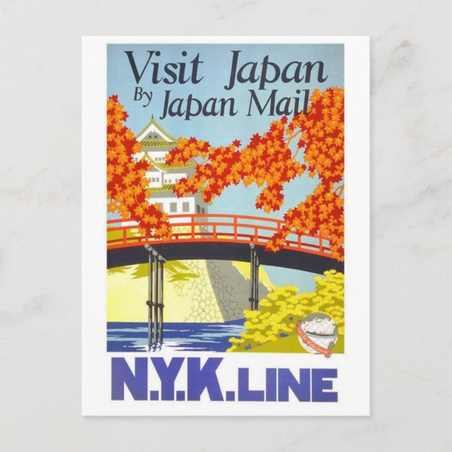 Besuchen Sie Japan per Post - NY.K. Linien Postkarte (Vorderseite)