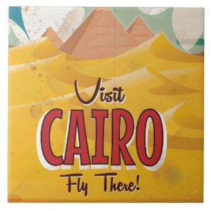 Besuchen Sie Kairo Ägypten Vintage-Reiseposter Fliese