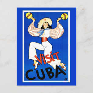 Besuchen Sie Kuba Vintage Postkarte