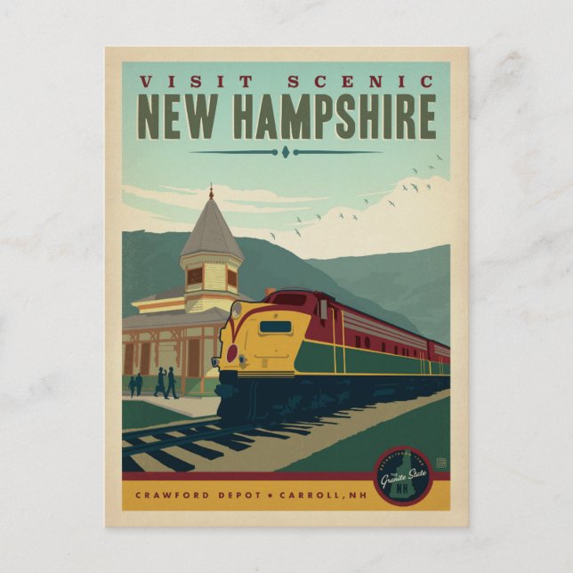 Besuchen Sie Landschaftliches New Hampshire Postkarte (Vorderseite)