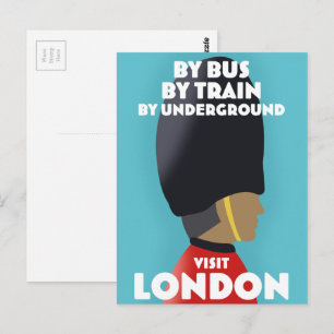 Besuchen Sie London Kunst druck. Postkarte
